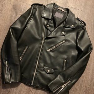 Black faux leather jacket